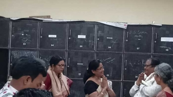 Bidding farewell to Mr.Ram chandra Behera, Head clerk, KUCHINDA COLLEGE, KUCHINDA,today 30.04.2023 at 11am.
