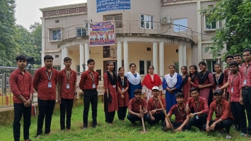 Flag hoisting point is cleaned by the students (NSS)of KUCHINDA COLLEGE, KUCHINDA