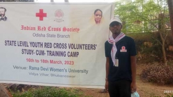 Three days  volunteers study cum training camp at RAMADEVI UNIVERSITY,BBSR. Lokesh sahu ,a volunteer and Bhikari Oram, Councellor attended  the programme