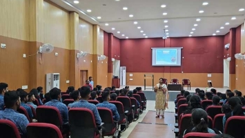 Ms. Arugula  Sneha ,IAS, BDO , KUCHINDA,addressing tha degree students of KUCHINDA COLLEGE, KUCHINDA on 05.10.2023.
