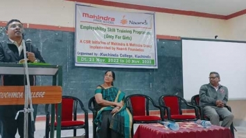 Sj.Bibhuti Bhusan Naik.I.A.S,Sub collector, KUCHINDA, address the girl students of SKILL DEVELOPMENT PROGRAM.