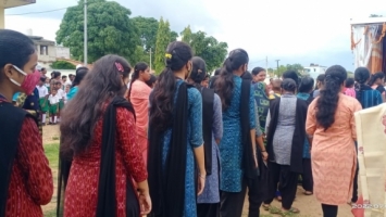Students are paying tribute to MAHAYOGI Sri Aurobindo,the great revolutionary,freedom fighter on the occasion of (ATIMANAS CHETANA  JAGARANA  YATRA)150th BIRTH ANNIVERSARY.