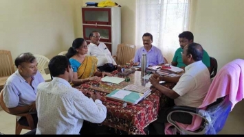 In the chamber of the Tahasildar,Kuchinda before receiving the ROR of the college